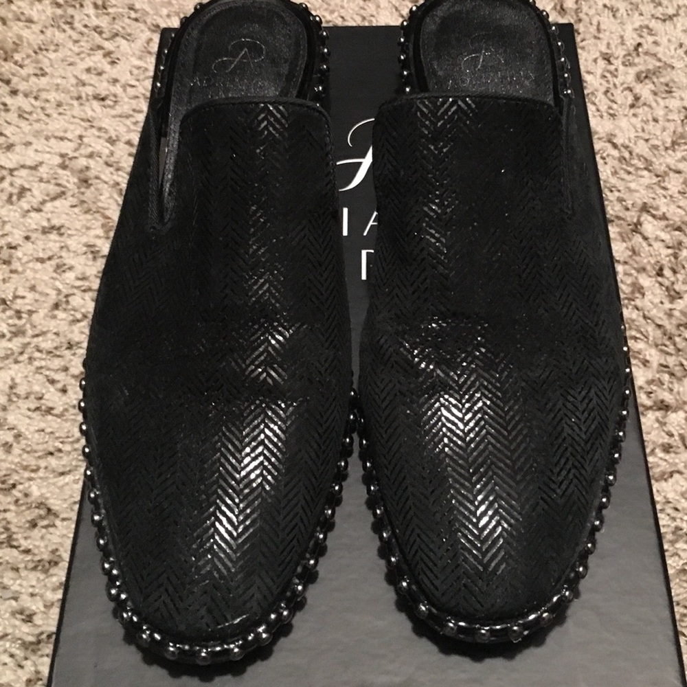 Adrianna Papell Herringbone Studded Mules